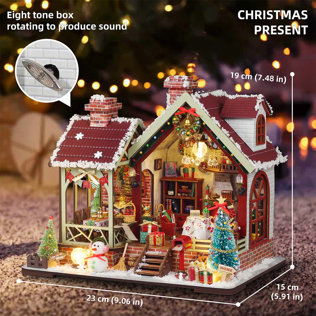 Warm Christmas Lodge – DIY Miniature House Kit - Image 3