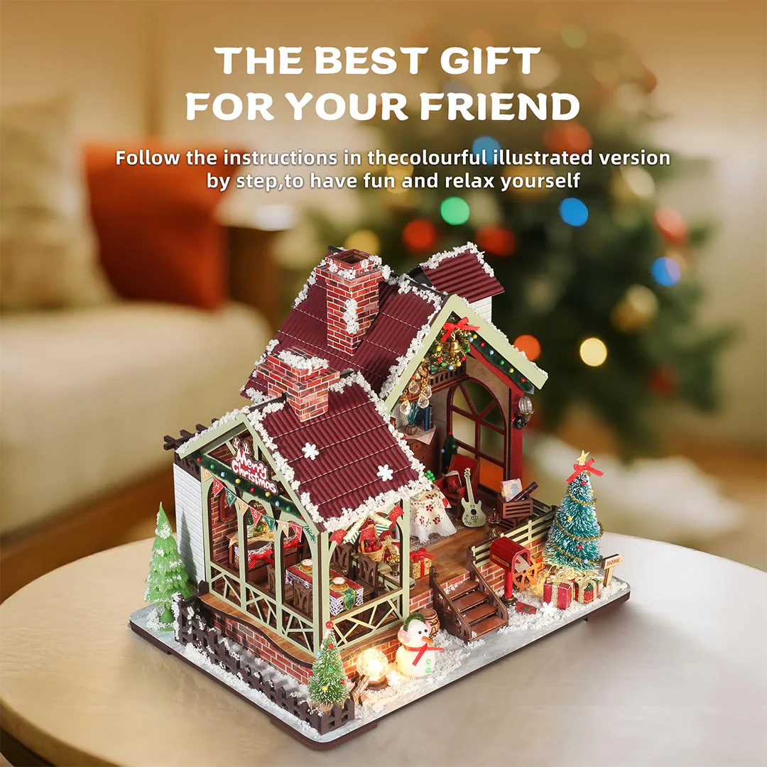 Warm Christmas Lodge – DIY Miniature House Kit - Image 5
