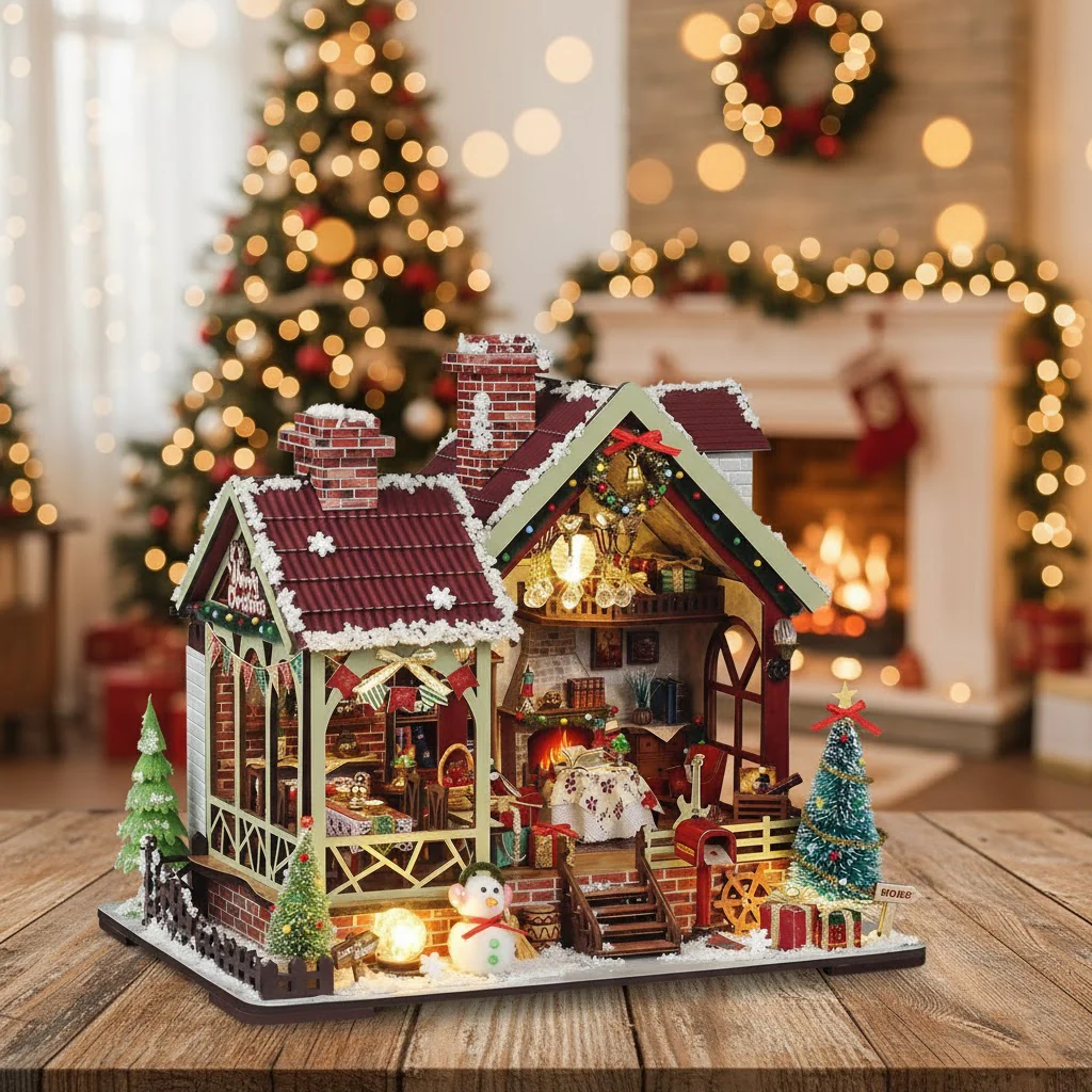 Warm Christmas Lodge – DIY Miniature House Kit - Image 6